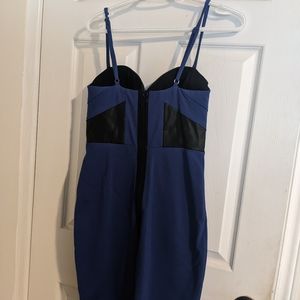 Guess purple dress with pleather detailing midi M